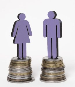 man-woman-standing-piles-coins